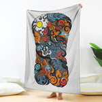 Japanese Elemental Tattoo Print Blanket