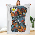 Japanese Elemental Tattoo Print Blanket