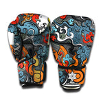 Japanese Elemental Tattoo Print Boxing Gloves