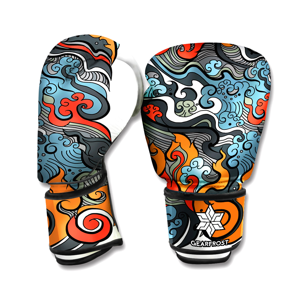 Japanese Elemental Tattoo Print Boxing Gloves