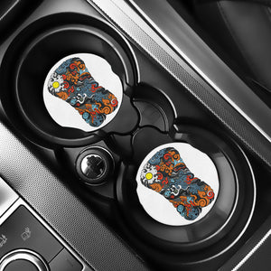 Japanese Elemental Tattoo Print Car Coasters