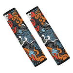 Japanese Elemental Tattoo Print Car Seat Belt Covers