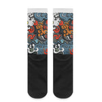 Japanese Elemental Tattoo Print Crew Socks