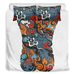 Japanese Elemental Tattoo Print Duvet Cover Bedding Set