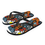 Japanese Elemental Tattoo Print Flip Flops