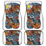 Japanese Elemental Tattoo Print Front and Back Car Floor Mats