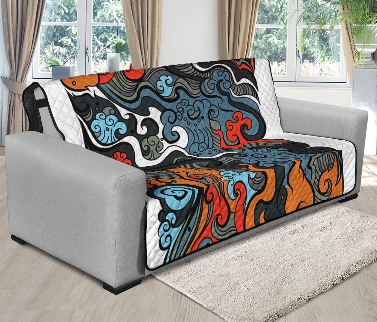 Japanese Elemental Tattoo Print Futon Protector