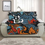 Japanese Elemental Tattoo Print Half Sofa Protector