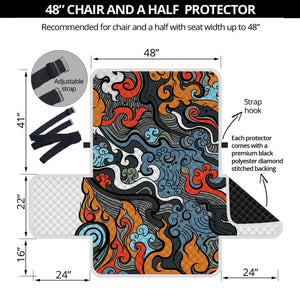 Japanese Elemental Tattoo Print Half Sofa Protector