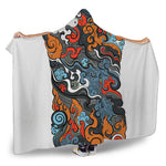 Japanese Elemental Tattoo Print Hooded Blanket