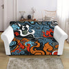 Japanese Elemental Tattoo Print Loveseat Slipcover