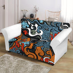 Japanese Elemental Tattoo Print Loveseat Slipcover