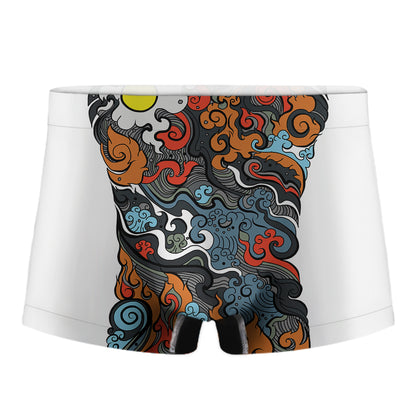 Japanese Elemental Tattoo Print Men's Boxer Briefs