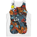 Japanese Elemental Tattoo Print Men's Tank Top