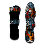 Japanese Elemental Tattoo Print Muay Thai Shin Guard