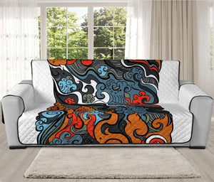 Japanese Elemental Tattoo Print Oversized Sofa Protector