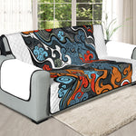 Japanese Elemental Tattoo Print Oversized Sofa Protector