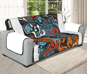 Japanese Elemental Tattoo Print Oversized Sofa Protector