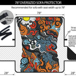 Japanese Elemental Tattoo Print Oversized Sofa Protector