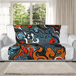 Japanese Elemental Tattoo Print Oversized Sofa Protector