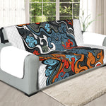 Japanese Elemental Tattoo Print Oversized Sofa Protector