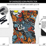 Japanese Elemental Tattoo Print Oversized Sofa Protector