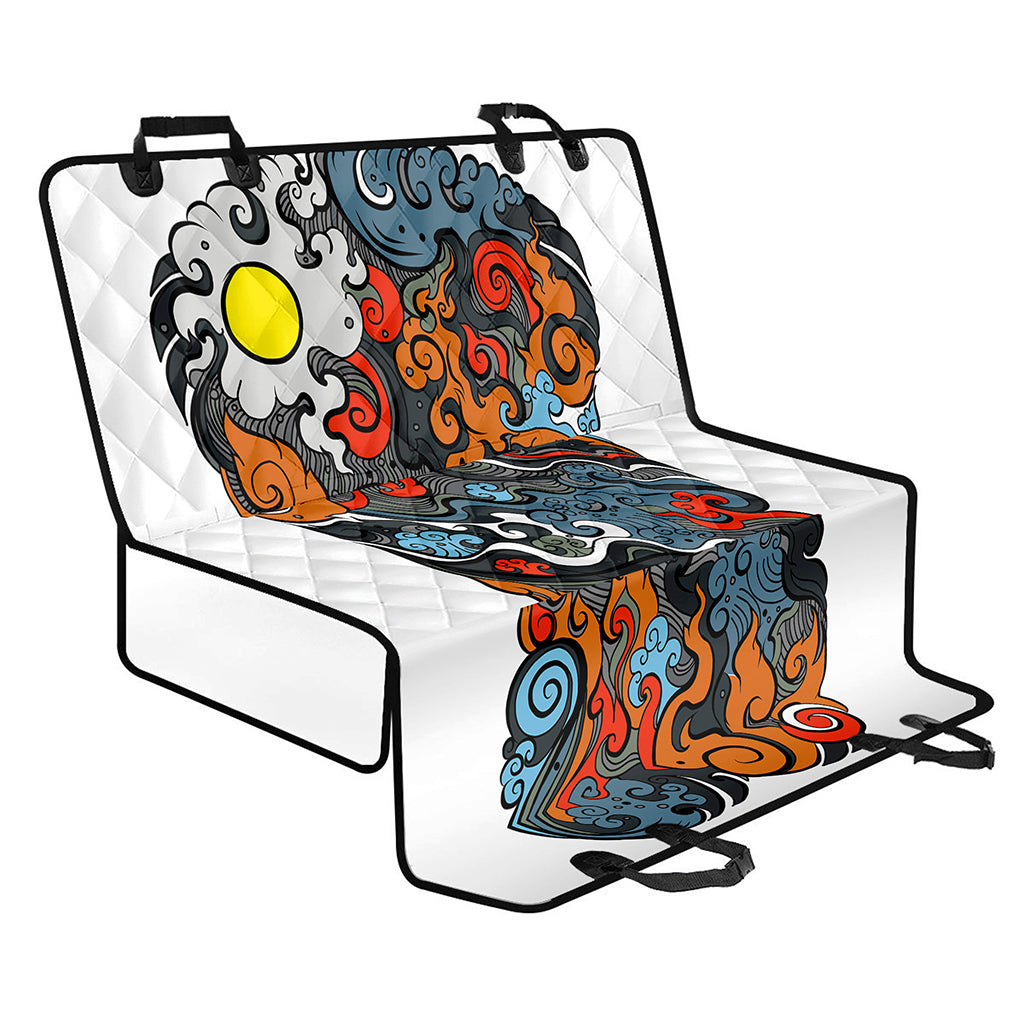 Japanese Elemental Tattoo Print Pet Car Back Seat Cover