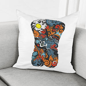 Japanese Elemental Tattoo Print Pillow Cover