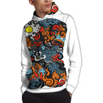 Japanese Elemental Tattoo Print Pullover Hoodie