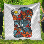 Japanese Elemental Tattoo Print Quilt