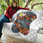 Japanese Elemental Tattoo Print Quilt