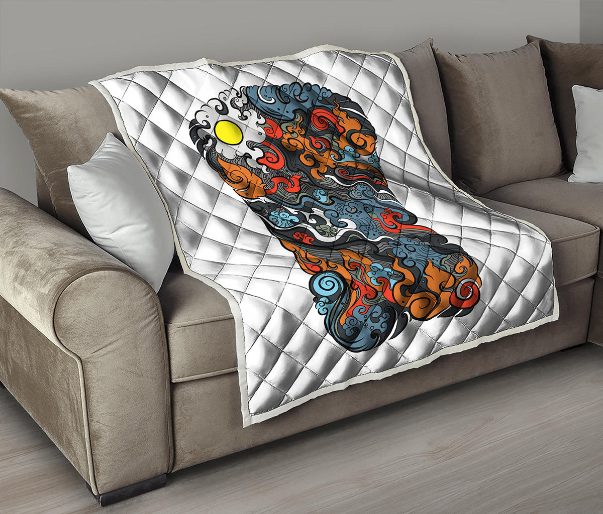 Japanese Elemental Tattoo Print Quilt