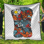 Japanese Elemental Tattoo Print Quilt