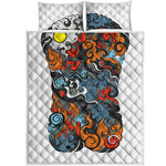 Japanese Elemental Tattoo Print Quilt Bed Set