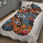 Japanese Elemental Tattoo Print Quilt Bed Set