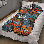 Japanese Elemental Tattoo Print Quilt Bed Set