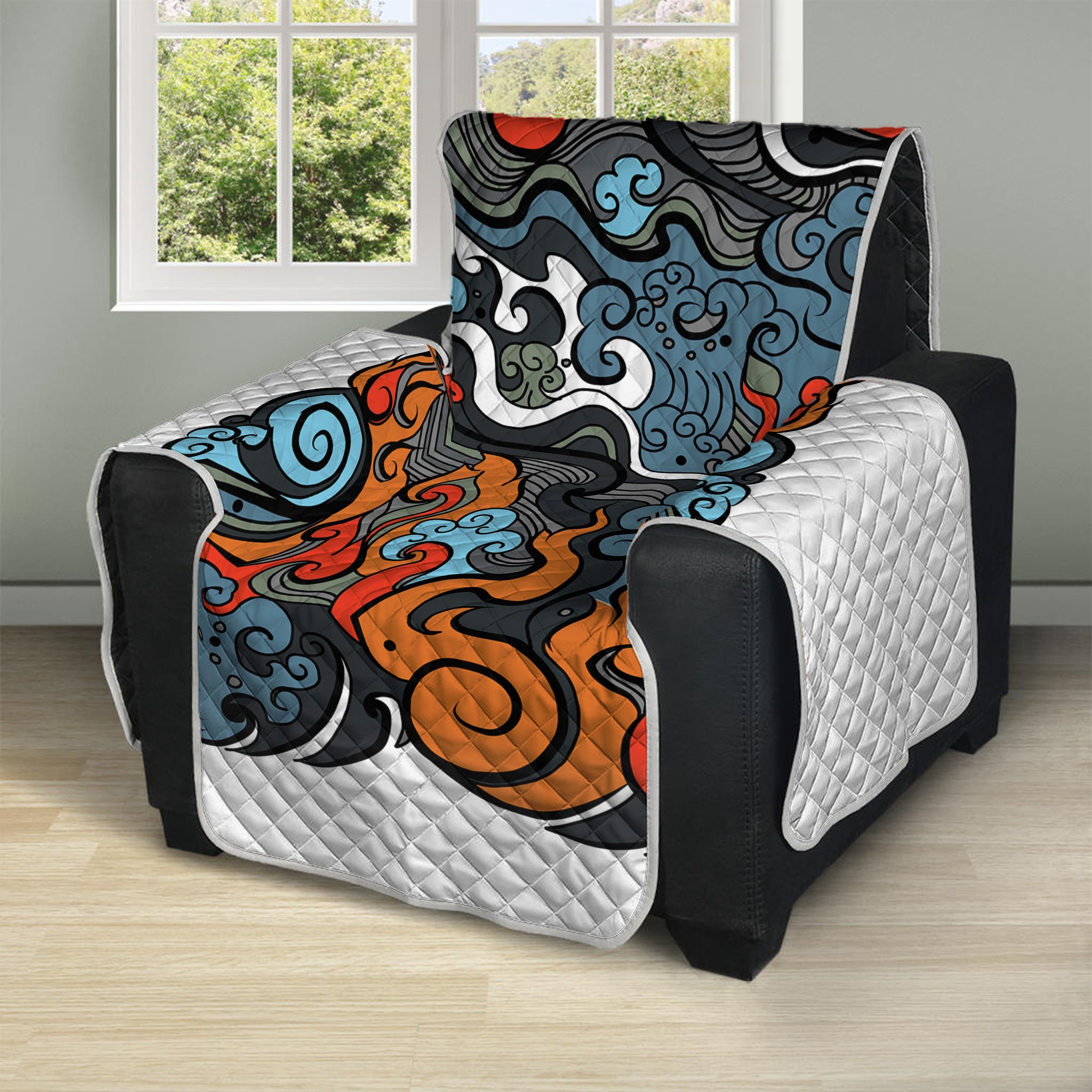 Japanese Elemental Tattoo Print Recliner Protector