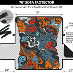 Japanese Elemental Tattoo Print Sofa Protector