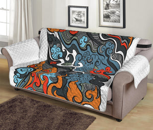 Japanese Elemental Tattoo Print Sofa Protector