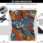 Japanese Elemental Tattoo Print Sofa Protector