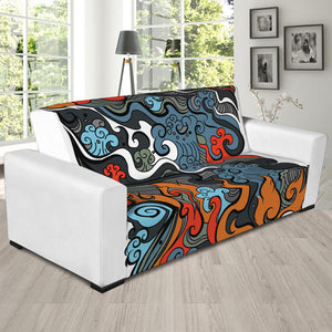 Japanese Elemental Tattoo Print Sofa Slipcover