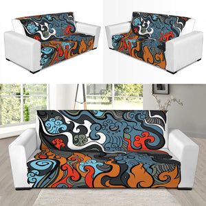 Japanese Elemental Tattoo Print Sofa Slipcover