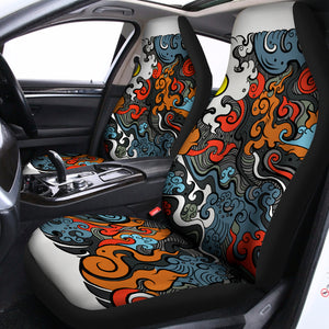 Japanese Elemental Tattoo Print Universal Fit Car Seat Covers