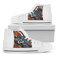 Japanese Elemental Tattoo Print White High Top Sneakers