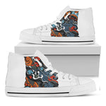 Japanese Elemental Tattoo Print White High Top Shoes