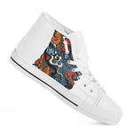 Japanese Elemental Tattoo Print White High Top Shoes