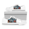 Japanese Elemental Tattoo Print White Low Top Sneakers