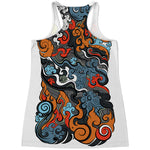 Japanese Elemental Tattoo Print Women's Racerback Tank Top