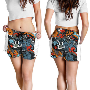 Japanese Elemental Tattoo Print Women's Shorts