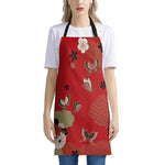 Japanese Flower Print Apron